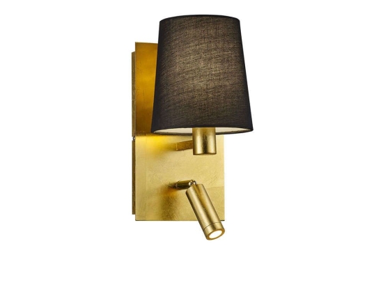 Φωτιστικό Τοίχου-Απλίκα Led Marriot 310Lm 14x30cm Gold-Black 271470279 Trio Lighting Μέταλλο,Ύφασμα