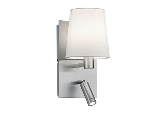 Φωτιστικό Τοίχου-Απλίκα Led Marriot 310Lm 14x30cm Nickel Mat-White 271470207 Trio Lighting Μέταλλο,Ύφασμα