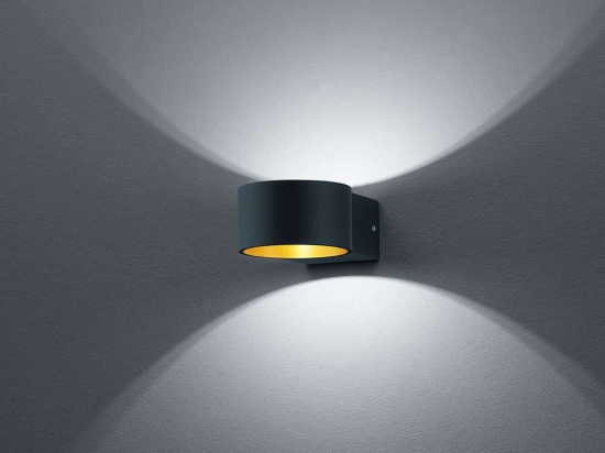Φωτιστικό Τοίχου-Απλίκα Led Lacapo 430Lm 10x6cm Black Mat 223410132 Trio Lighting Μέταλλο