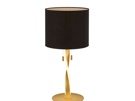 Φωτιστικό Επιτραπέζιο Led Nandor 2x300Lm 62x30cm Gold-Black 575310379 Trio Lighting Μέταλλο,Ύφασμα