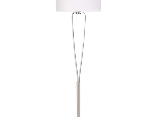Φωτιστικό Δαπέδου Paris II 160x50cm Nickel Mat 400200107 Trio Lighting Μέταλλο,Ύφασμα