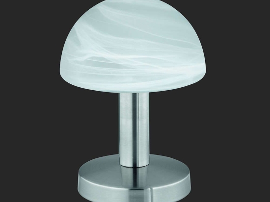 Φωτιστικό Επιτραπέζιο Fynn 21x15cm Nickel Mat-White Brushed 599000107 Trio Lighting Μέταλλο,Γυαλί