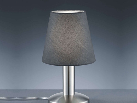 Φωτιστικό Επιτραπέζιο Mats 24x14cm Nickel Mat-Grey 599600142 Trio Lighting Μέταλλο,Ύφασμα