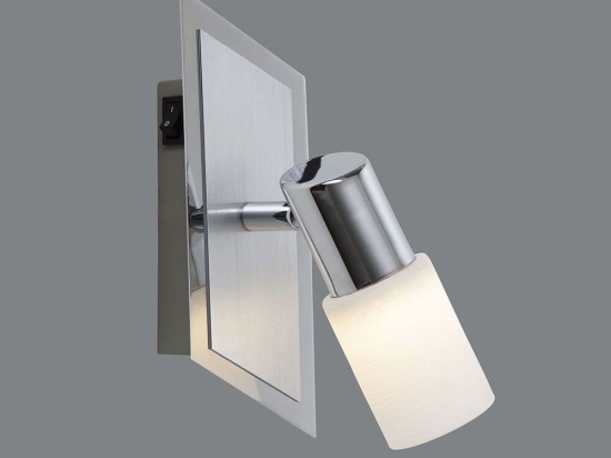 Φωτιστικό Τοίχου-Σποτ Led Clapton 430Lm 7x20cm Chrome-White Brushed 821470105 Trio Lighting Μέταλλο,Γυαλί