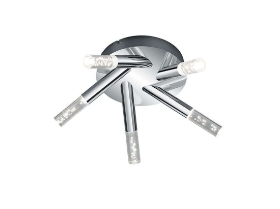 Φωτιστικό Οροφής-Πλαφονιέρα Led Bolsa 5x310Lm 16x41cm Chrome-Clear 682410506 Trio Lighting Μέταλλο,Ακρυλικό