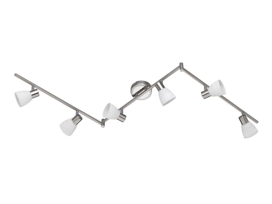 Φωτιστικό Οροφής-Σποτ Carico 150x19x10cm Nickel Mat-White Brushed 871510607 Trio Lighting Μέταλλο,Γυαλί