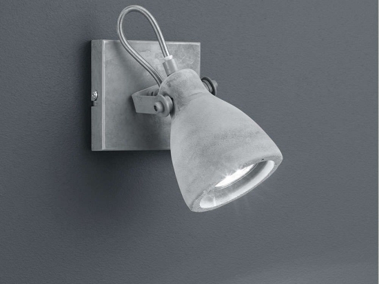 Φωτιστικό Τοίχου-Σποτ Concrete 10x18x15cm Concrete Look 802500178 Trio Lighting Τσιμέντο,Μέταλλο