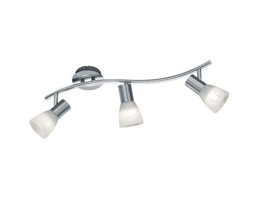 Φωτιστικό Οροφής-Σποτ Led Levisto 3x400Lm 55x19x10cm Nickel Mat 871010307 Trio Lighting Μέταλλο,Γυαλί