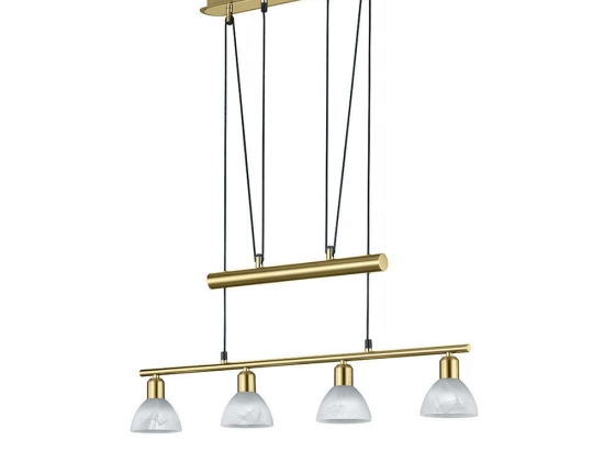 Φωτιστικό Οροφής-Ράγα Led Levisto 4x400Lm 80x160x11cm Brass Mat 371010408 Trio Lighting Μέταλλο,Γυαλί