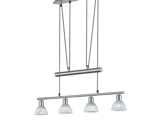 Φωτιστικό Οροφής-Ράγα Led Levisto 4x400Lm 80x160x11cm Nickel Mat 371010407 Trio Lighting Μέταλλο,Γυαλί