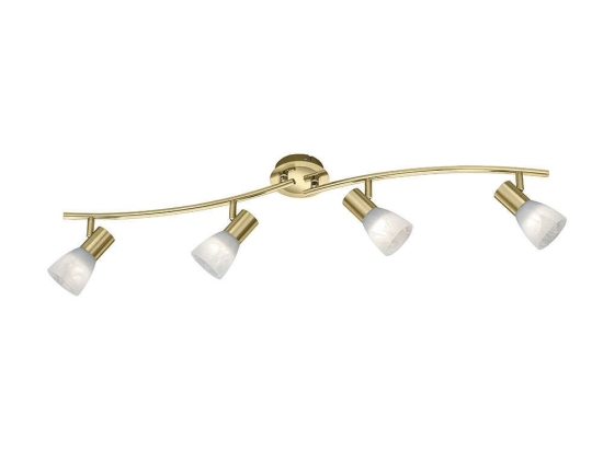 Φωτιστικό Οροφής-Σποτ Led Levisto 4x400Lm 88x19x11cm Brass Mat 871010408 Trio Lighting Μέταλλο,Γυαλί