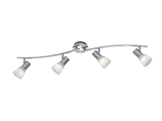 Φωτιστικό Οροφής-Σποτ Led Levisto 4x400Lm 88x19x11cm Nickel Mat 871010407 Trio Lighting Μέταλλο,Γυαλί
