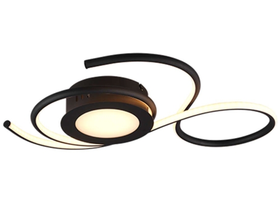 Φωτιστικό Οροφής - Πλαφονιέρα Jive 623410232 36W Led 50x45,5x7,6cm Black Mat Trio Lighting Μέταλλο