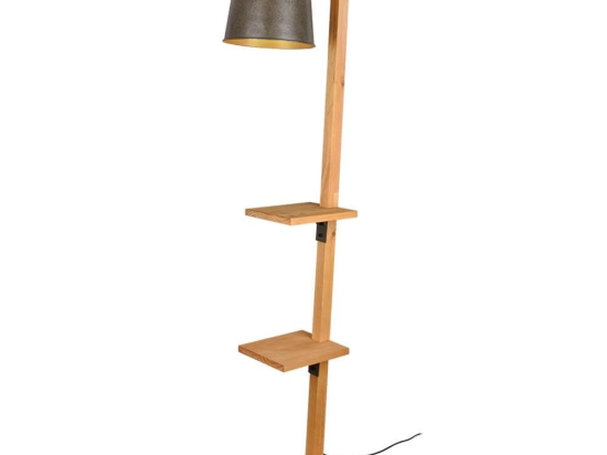 Φωτιστικό Δαπέδου Με Ράφια Rodrigo 402690167 26x165cm 1xE27 60W Nickel-Natural Trio Lighting