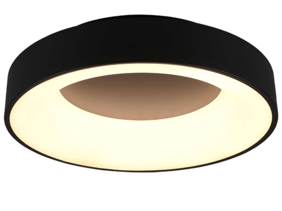 Φωτιστικό Οροφής - Πλαφονιέρα Girona 671210132 27W Led Φ45cm 11cm Black Mat Trio Lighting Μέταλλο