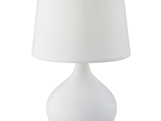 Φωτιστικό Επιτραπέζιο Martin R50371001 1xE14 40W Φ20cm 29cm White RL Lighting Κεραμικό,Ύφασμα