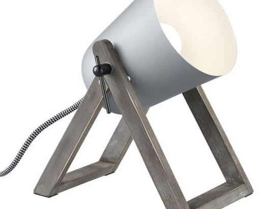 Φωτιστικό Επιτραπέζιο Marc R50721011 1xE27 25W 12x19x21cm Grey RL Lighting Ξύλο