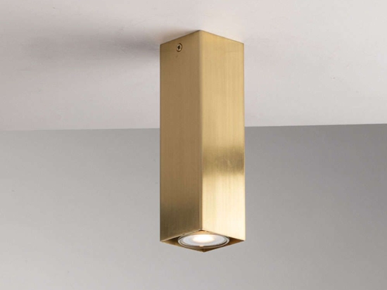 Φωτιστικό Οροφής - Πλαφονιέρα Fluke I-FLUKE-PLQ20 ORO 1xGU10 6x6x20cm Gold Luce Ambiente Design Μέταλλο