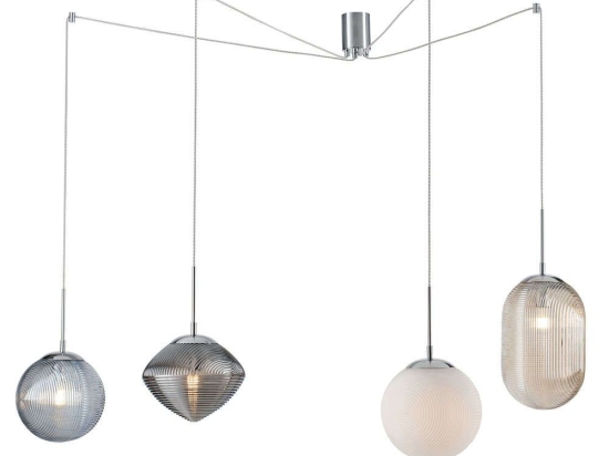 Φωτιστικό Οροφής Greenwich I-GREENWICH-S4 4xE27 Led Φ23-25-26,3cm 250cm Multi Luce Ambiente Design Γυαλί