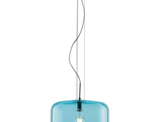 Φωτιστικό Οροφής Gibus I-GIBUS-S35 BLU 1xE27 Φ35cm 150cm Blue Luce Ambiente Design Γυαλί