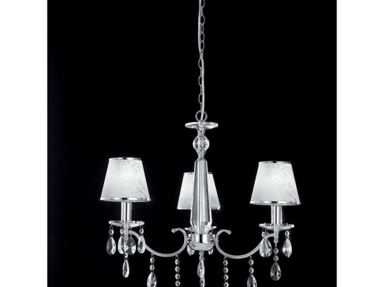 Φωτιστικό Οροφής - Πολυέλαιος Boeme I-BOEME/3 3xE14 Φ65cm 100cm Chrome Luce Ambiente Design Κρύσταλλο,Μέταλλο