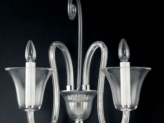 Φωτιστικό Τοίχου - Απλίκα Palace I-PALACE/AP2 2xE14 60x52cm Chrome Luce Ambiente Design Γυαλί