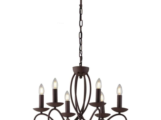 Φωτιστικό Οροφής - Πολυέλαιος Ginevra I-GINEVRA-6 6xE14 Φ56cm 120cm Rust Luce Ambiente Design