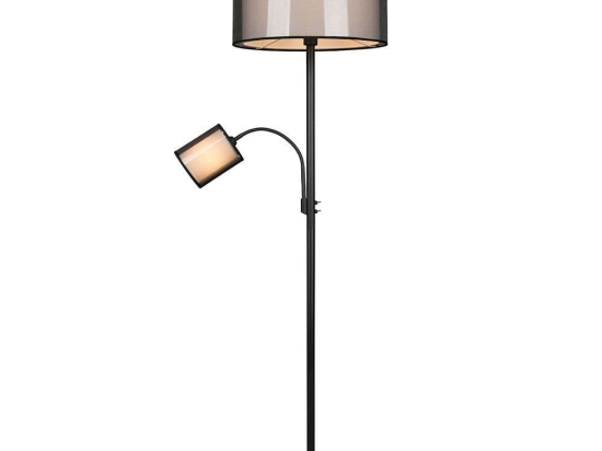 Φωτιστικό Δαπέδου Burton 411400232 45x174cm 1xE27 60W/1xE14 40W Black-White Trio Lighting