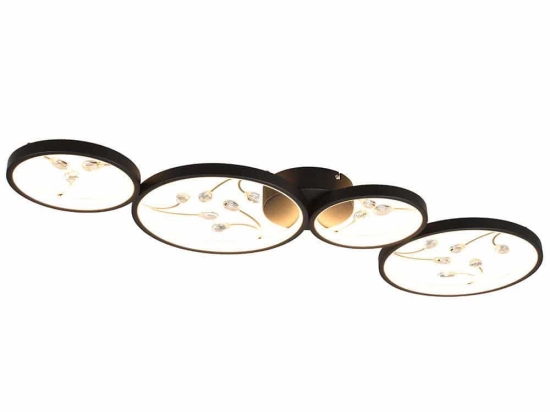Φωτιστικό Οροφής - Πλαφονιέρα Groovy 642110432 95x40x6cm Dim Led 4600Lm 37W Black-Brass Trio Lightin