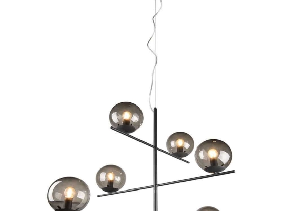 Φωτιστικό Οροφής Pure 302000642 115x80x150cm 6xE14 28W Anthracite-Smoke Trio Lighting