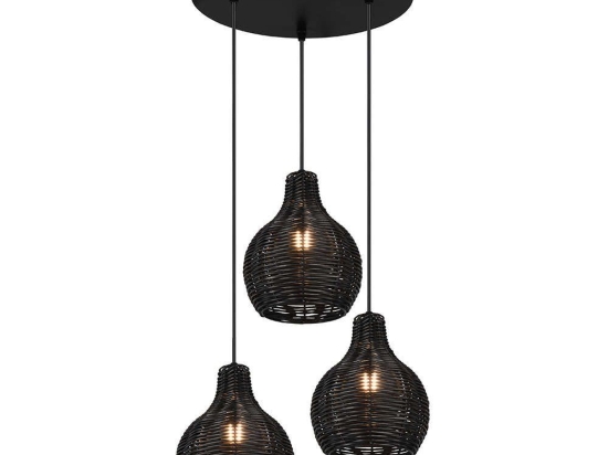 Φωτιστικό Οροφής Sprout R31293302 Φ30x150cm 3xE14 40W Black RL Lighting