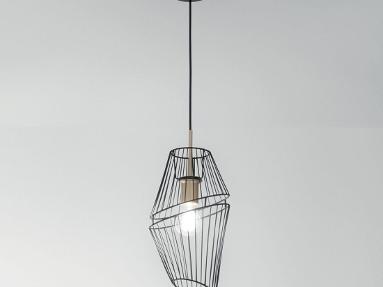 Φωτιστικό Οροφής Κρεμαστό I-Kiko-S20 E27 150x20cm Black-Gold Luce Ambiente Design