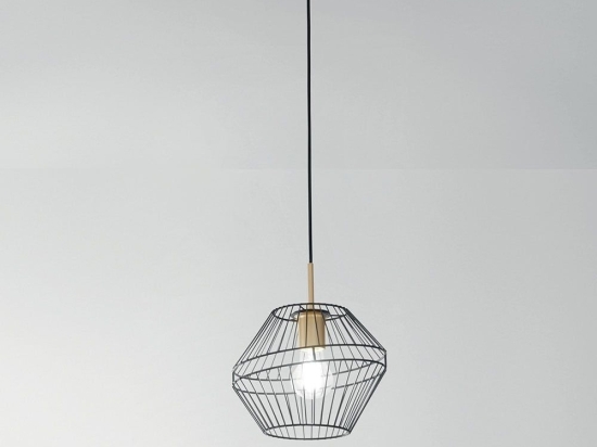 Φωτιστικό Οροφής Κρεμαστό I-Kiko-S25 E27 150x25x25 Black-Gold Luce Ambiente Design