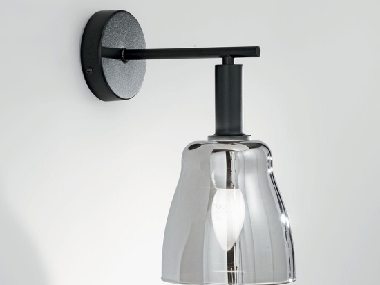 Φωτιστικό Τοίχου - Απλίκα I-Weizen-AP E14 29x14x18 Black-Chrome Luce Ambiente Design