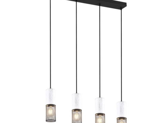 Φωτιστικό Οροφής - Ράγα Tosh 304300434 65x9x150cm 4xE27 40W White-Black Trio Lighting