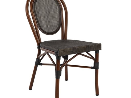 ΚΑΡΕΚΛΑ ΑΛΟΥΜΙΝΙΟΥ KASON BAMBOO LOOK ΚΑΦΕ ΜΕ TEXTLINE 40,5x56,5x89,5 εκ. HM5026