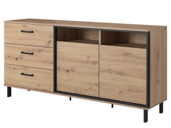 Μπουφές Nest L_NEST_21 165x82x42cm Anthracite-Natural