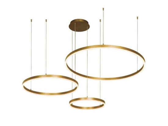 Φωτιστικό Οροφής Led 1956 136W 3000K 80Lm Gold Μέταλλο,Ακρυλικό