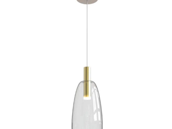 Φωτιστικό Οροφής Led 1966 5W 3000K 90Lm Clear-Gold Μέταλλο,Γυαλί