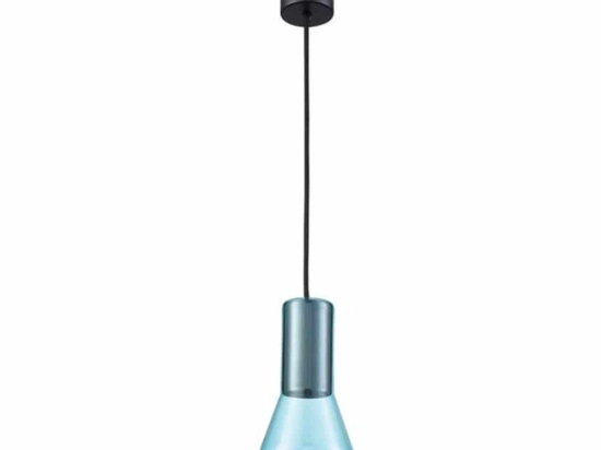 Φωτιστικό Οροφής 19121 Light Blue - Sandy Black Μέταλλο,Γυαλί