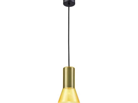 Φωτιστικό Οροφής 19121 Light Yellow - Sandy Black Μέταλλο,Γυαλί
