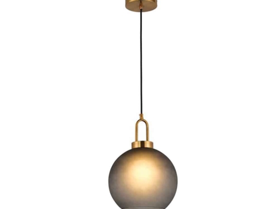 Φωτιστικό Οροφής 19177 Grey-Antique Brass Μέταλλο,Γυαλί