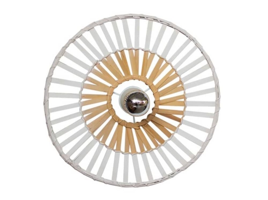 Φωτιστικό Τοίχου - Απλίκα 19251 Φ40 White-Natural Bamboo