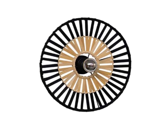 Φωτιστικό Τοίχου - Απλίκα 19253 Φ40 Black-Natural Bamboo