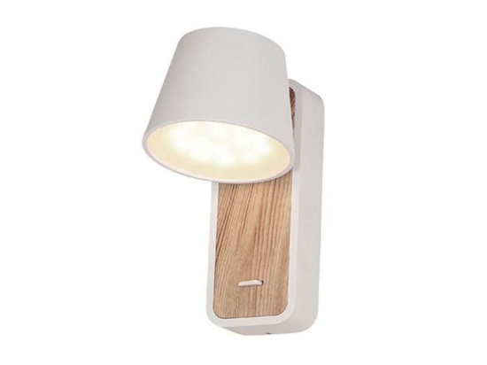 Φωτιστικό Τοίχου - Απλίκα Led H-62 7W 3000K 85Lm White-Natural Αλουμίνιο