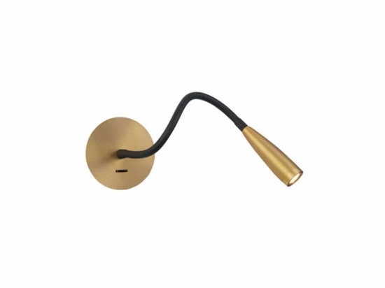 Φωτιστικό Τοίχου - Απλίκα Led H-63 3W 3000K 80Lm Brass Αλουμίνιο
