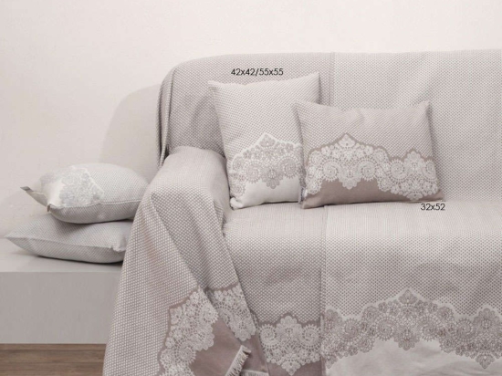 Μαξιλάρι Διακοσμητικό (Με Γέμιση) Des.1561 Beige Anna Riska 55X55 55x55cm 100% Βαμβάκι