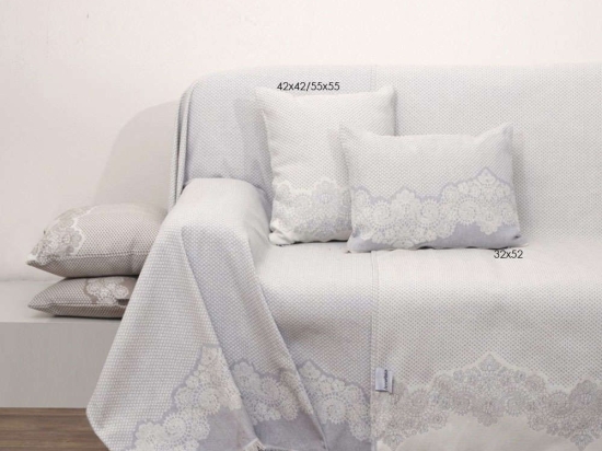 Μαξιλάρι Διακοσμητικό (Με Γέμιση) Des.1561 Grey Anna Riska 32x52 32x52cm 100% Βαμβάκι