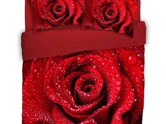Σεντόνια Σετ 4Τμχ. Σχ. Πάσιον Red Viopros Υπέρδιπλo 240x260cm 100% Βαμβάκι