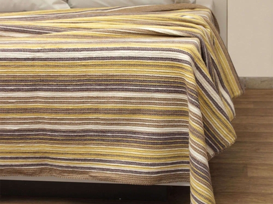 Κουβέρτα Πικέ Ριγέ Ριάνα Beige Viopros Μονό 160x220cm Βαμβάκι-Ακρυλικό
